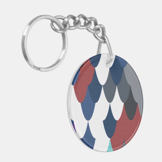 Kute colotful fish crust model appelhorlogeband sleutelhanger (Voorkant Links)