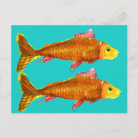 Kute comet goldfish pop art illustratie briefkaart (Voorkant)