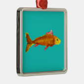 Kute comet goldfish pop art illustratie metalen ornament (Rechts)