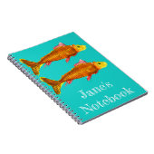 Kute comet goldfish pop art illustratie notitieboek (Rechterzijde)