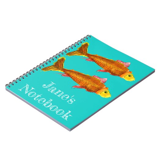 Kute comet goldfish pop art illustratie notitieboek (Linkerzijde)