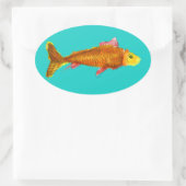 Kute comet goldfish pop art illustratie ovale sticker (Tas)