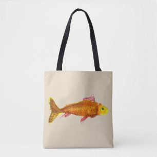 Kute comet goldfish pop art illustratie tote bag