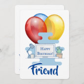 Kute computer en ballonnen op zaterdag Kaart (Voorkant / Achterkant)