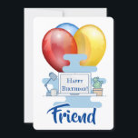 Kute computer en ballonnen op zaterdag Kaart<br><div class="desc">Op een PC-vriend van een gelukkige verjaardag van een vriend die in de buurt woont. PC Friends Happy Birthday Kaart met ballonnen en computer.</div>