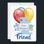 Kute computer en ballonnen op zaterdag Kaart<br><div class="desc">Op een PC-vriend van een gelukkige verjaardag van een vriend die in de buurt woont. PC Friends Happy Birthday Kaart met ballonnen en computer.</div>