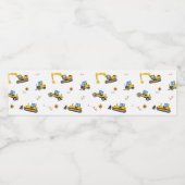 Kute constructiedrong Truck Party Decor Waterfles Etiket (Enkel label)