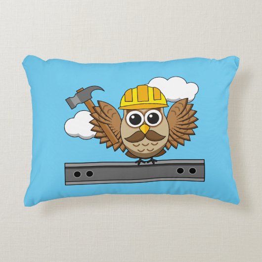 Kute constructiewerper met harde Pet Cartoon Accent Kussen (Voorkant)