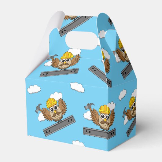 Kute constructiewerper met harde Pet Cartoon Bedankdoosjes (Achterkant)