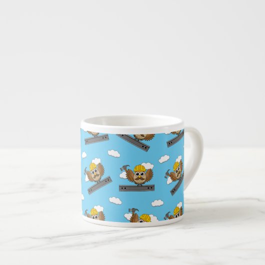 Kute constructiewerper met harde Pet Cartoon Espresso Kop (Voorkant rechts)