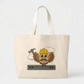 Kute constructiewerper met harde Pet Cartoon Grote Tote Bag (Voorkant)