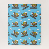 Kute constructiewerper met harde Pet Cartoon Legpuzzel (Verticaal)