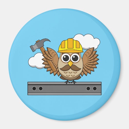 Kute constructiewerper met harde Pet Cartoon Magneet (Voorkant)
