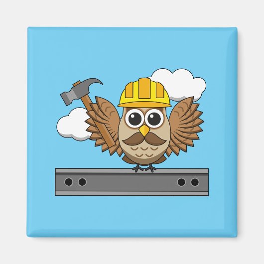 Kute constructiewerper met harde Pet Cartoon Magneet (Voorkant)