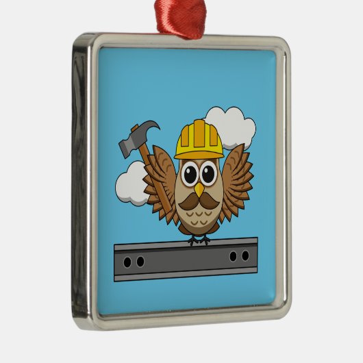 Kute constructiewerper met harde Pet Cartoon Metalen Ornament (Rechts)