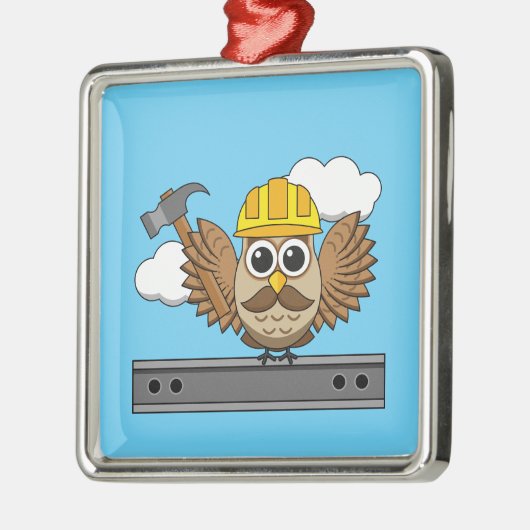 Kute constructiewerper met harde Pet Cartoon Metalen Ornament (Links)