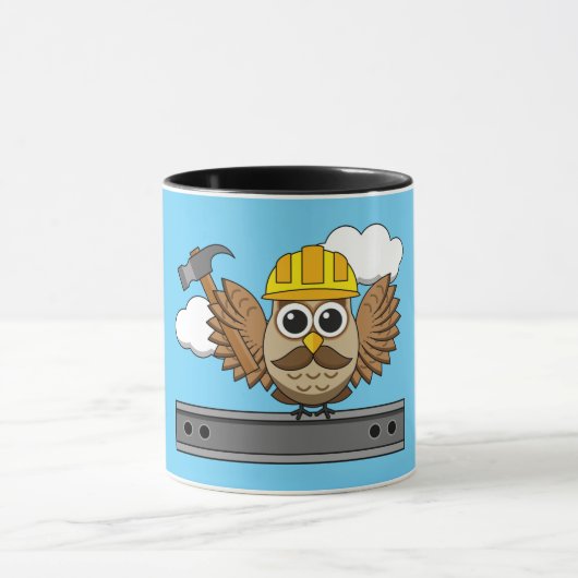 Kute constructiewerper met harde Pet Cartoon Mok (Midden)