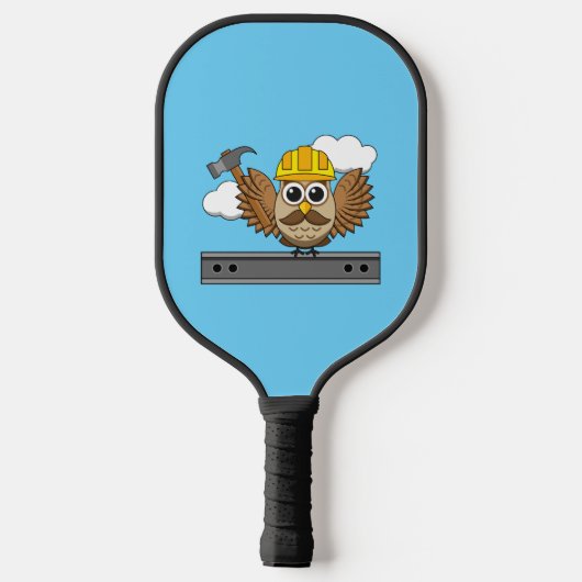 Kute constructiewerper met harde Pet Cartoon Pickleball Paddle (Achterkant)