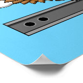 Kute constructiewerper met harde Pet Cartoon Poster (Hoek)