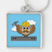 Kute constructiewerper met harde Pet Cartoon Sleutelhanger (Voorkant)