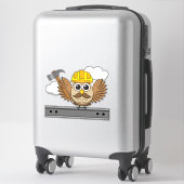 Kute constructiewerper met harde Pet Cartoon Sticker (Koffer)