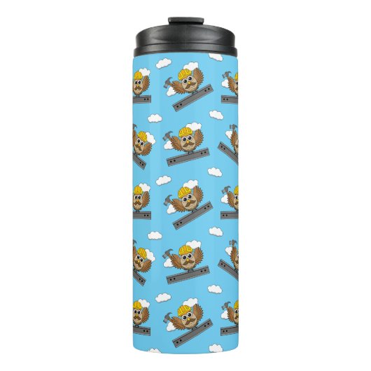 Kute constructiewerper met harde Pet Cartoon Thermosbeker (Voorkant)