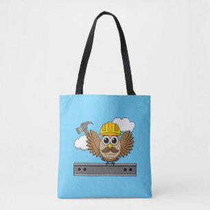 Kute constructiewerper met harde Pet Cartoon Tote Bag