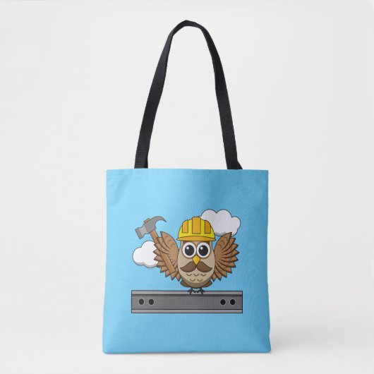Kute constructiewerper met harde Pet Cartoon Tote Bag (Voorkant)