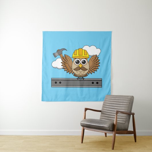 Kute constructiewerper met harde Pet Cartoon Wandkleed (In situ)