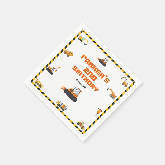 Kute construction Theme Kind Birthday Party Servet (Hoek)