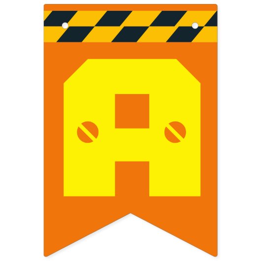 Kute construction Theme Kind Birthday Party Vlaggetjes (Tweede vlag)