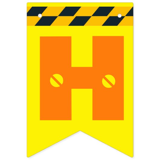 Kute construction Theme Kind Birthday Party Vlaggetjes (Eerste vlag)