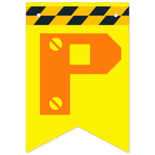 Kute construction Theme Kind Birthday Party Vlaggetjes (Derde vlag)