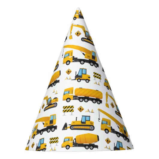 Kute construction Thmed Birthday Decoration Paper Feesthoedjes (Voorkant)