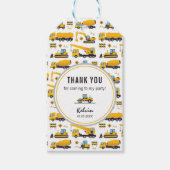 Kute Construction Thormed Kinder Party Dank u Cadeaulabel (Voorkant)