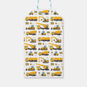 Kute Construction Thormed Kinder Party Dank u Cadeaulabel (Achterkant)