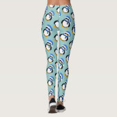 Kute coole pinguïn met kerstwinterpatroon blauw leggings (Achterkant)