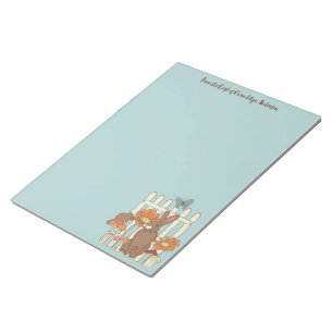 Kute Cottcore Animals Light Blue Writing Paper Notitieblok