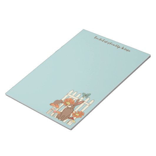 Kute Cottcore Animals Light Blue Writing Paper Notitieblok (Schuin)