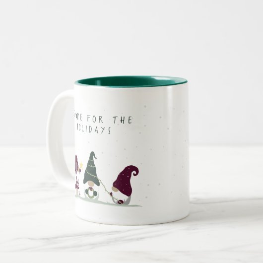 Kute Cottcore-gnomen Tweekleurige Koffiemok (Voorkant links)