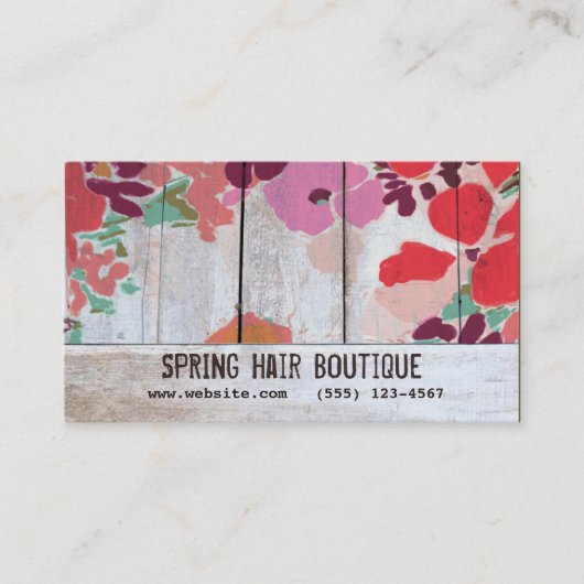 Kute Country Floral Hair Salon Appointment Card Afsprakenkaartje (Voorkant)