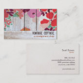 Kute Country Floral Wood Art Consignatie Boutique Visitekaartje (Voorkant / Achterkant)