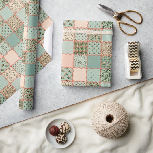 Kute country quilt patroon party wrap cadeaupapier (Crafts)