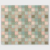Kute country quilt patroon party wrap cadeaupapier (Vlak)