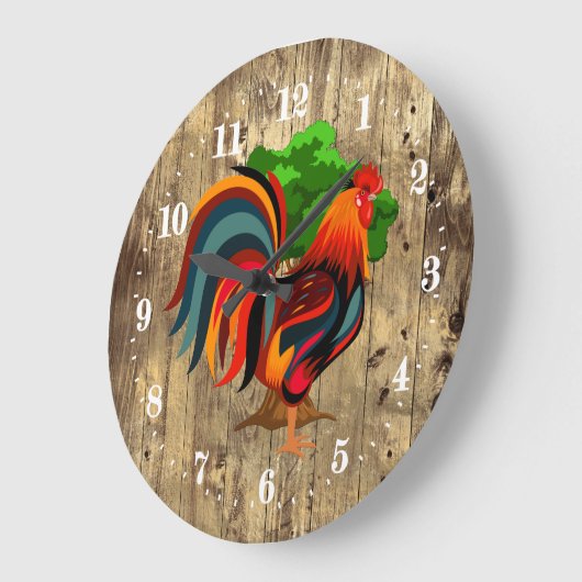 Kute country roster Large Clock Grote Klok (Hoek)