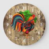 Kute country roster Large Clock Grote Klok (Voorkant)