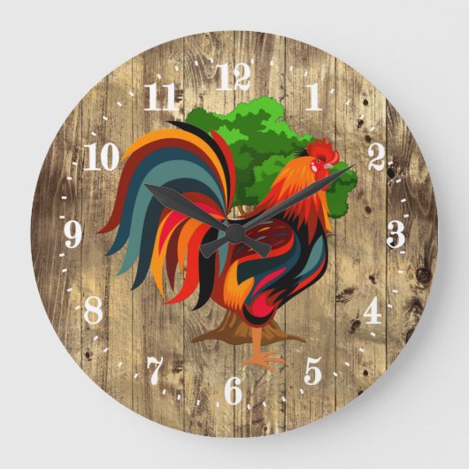 Kute country roster Large Clock Grote Klok (Voorkant)