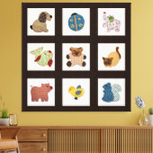 Kute country Style Baby Animals Quilt Canvas Afdruk (Insitu (Woonkamer))