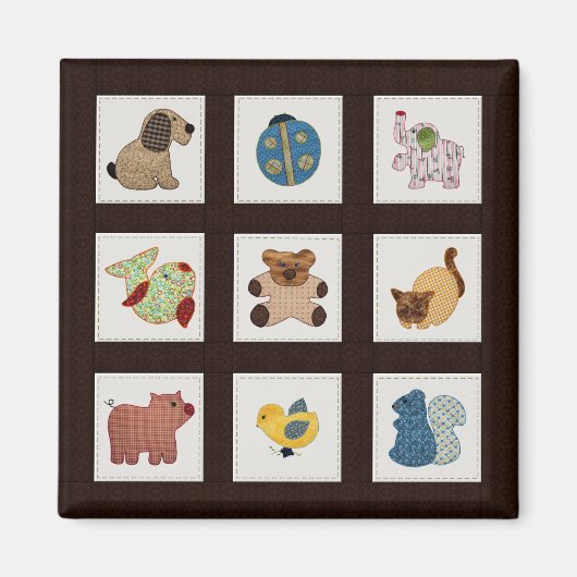 Kute country Style Baby Animals Quilt Magneet (Voorkant)