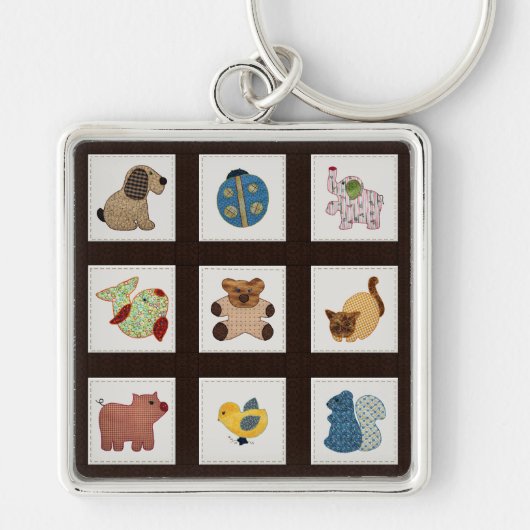 Kute country Style Baby Animals Quilt Sleutelhanger (Voorkant)